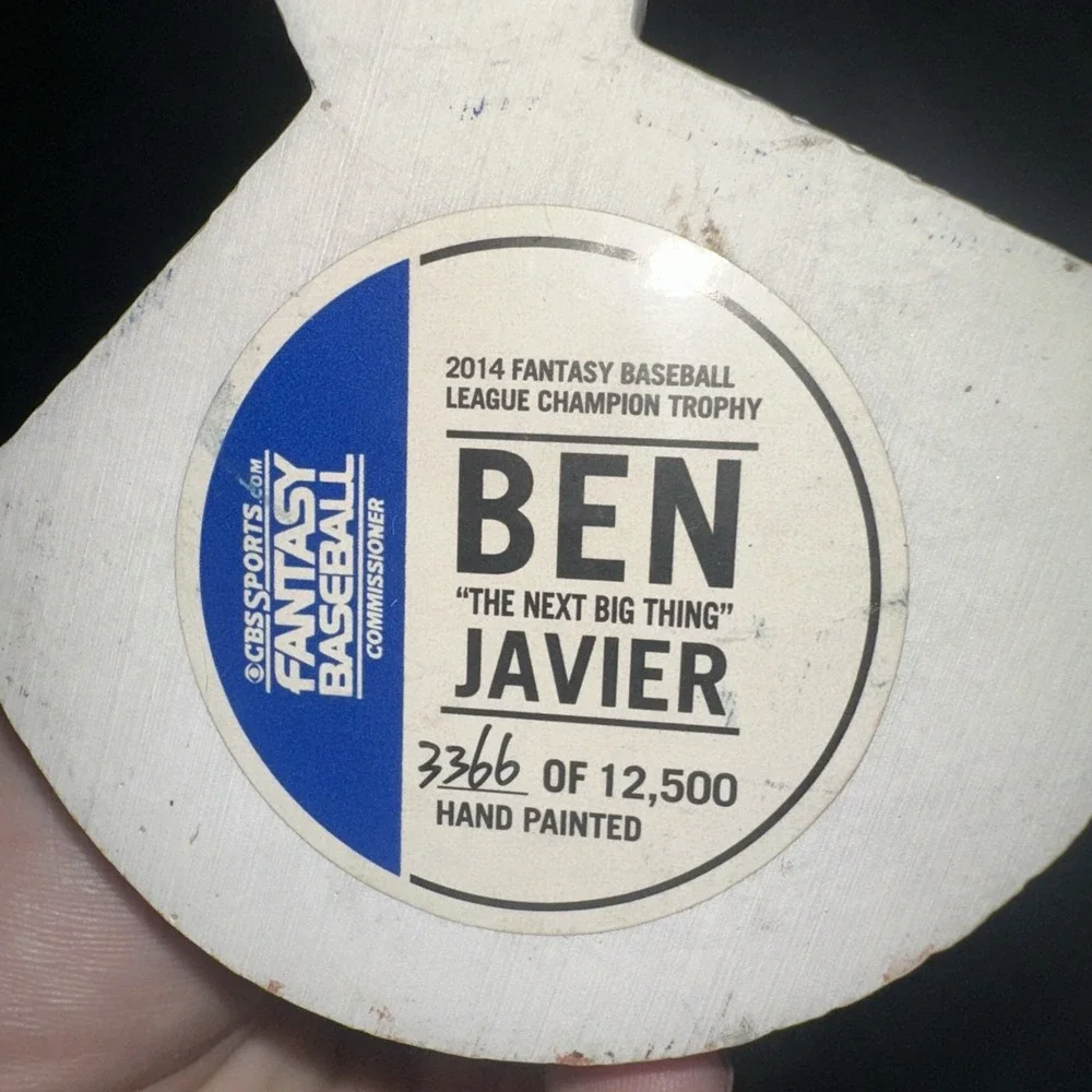 Ben Javier Bobblehead Baseball CBS Sports Limited Edition 2014 #7888/12,500 Rare